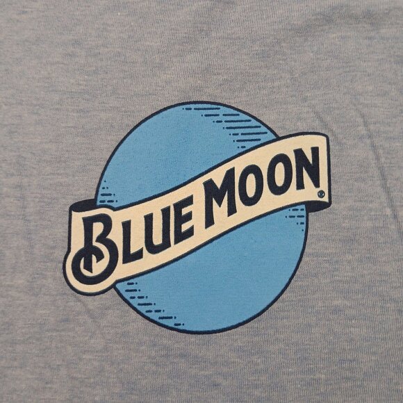 Blue Moon Official Licensed Mens T-Shirt Light Blue Large 2022 Logo Graphic - Picture 1 of 9